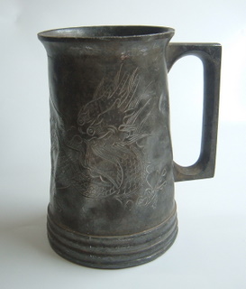 Glass-Bottomed Swatow Pewter Tankard 1